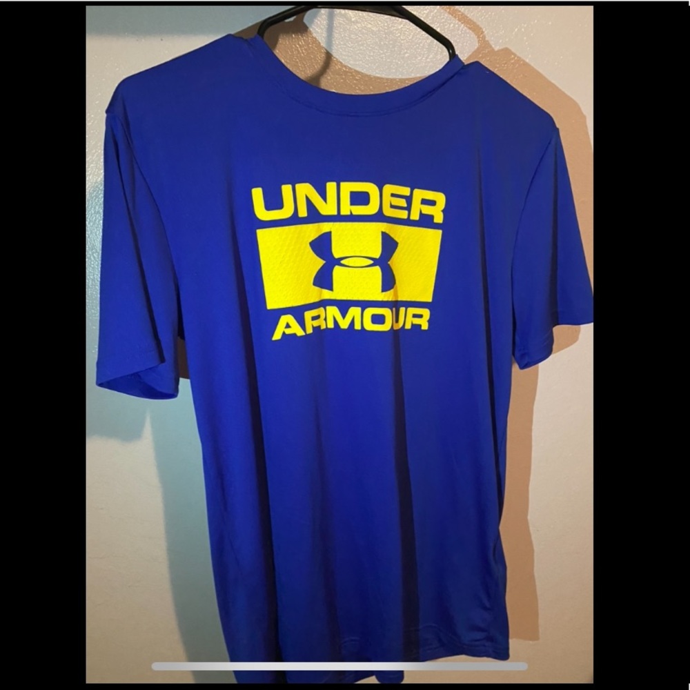 Gold and blue Under Armor shirt